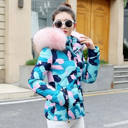 Womens winter jacket Artificial large fur collar female jacket cotton-padded outerwear coat women parkas mujer 2019 plus size