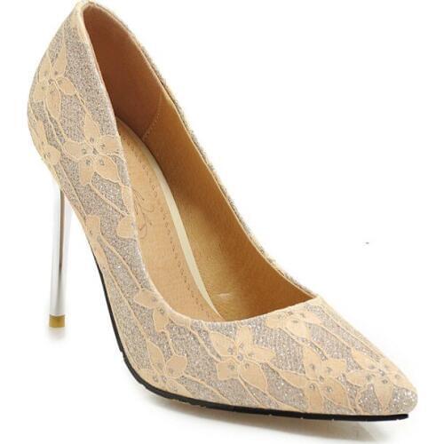 Big SizePointed Sequin high heels ladies high heels women shoes woman pumps