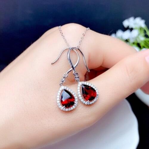 BLACK ANGEL 2020 New 925 Silver Water Drop Luxury Ruby CZ Dangle Hook Earrings For Women Fashion Jewelry Wedding Christmas Gift