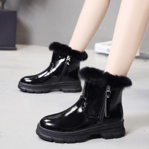 Women Winter Snow Boots 2020 New Fashion Style High-top Shoes Casual Woman Waterproof Warm Woman Female High Quality Black erf65