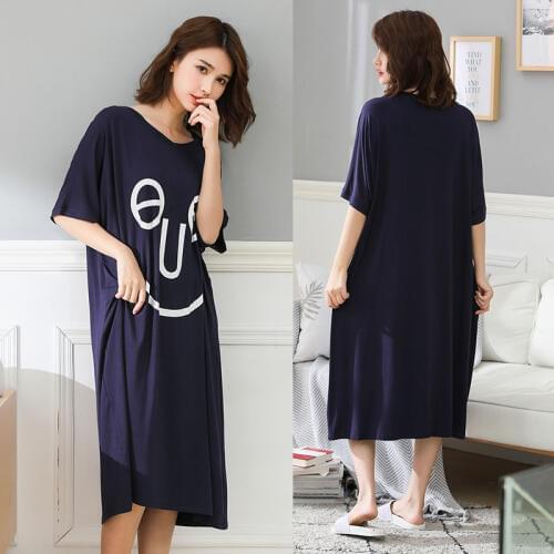 Women plus size lingerie short sleeve nightgown female homewear oversize night dress summer sleepwear home clothing for 80-110Kg