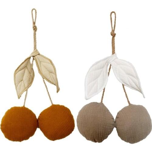 1Pc Beautiful Cherry Wall Hanging Cartoon Home Decoration Nordic Style Photography Prop Cotton Cherry Ornament for Children Room