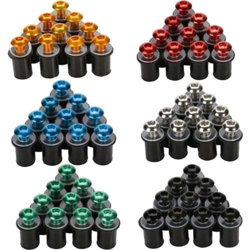 10pcs Aluminum Motorcycle M5 x 15mm CNC Windscreen Windshield Screw Bolts Nuts Fastener Kit Motorbike Mounting