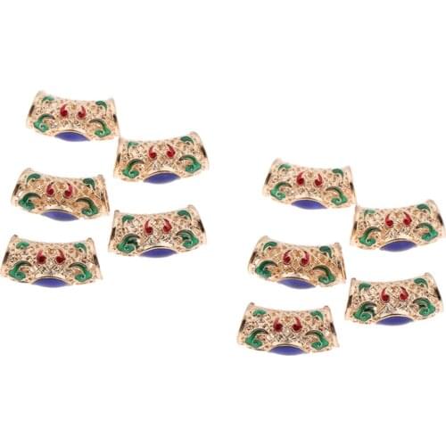 10pcs Hair Extension Tubes Braiding Rings Clips DIY Cuff Jewelries