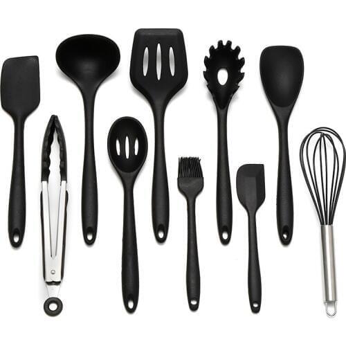 2020 latest hot silicone kitchen utensils set of 10 kitchen supplies kitchen gadget set non-stick kitchen set with packaging