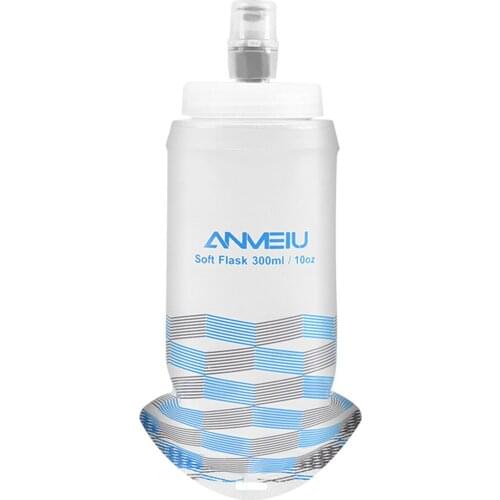 300ml Soft Folding Collapsible Water Bottle Soft TPU Drink Water Bottle Water Bag Flask For Outdoor Sport Running Cycling