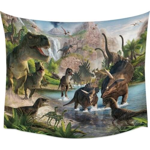 3D Cartoon Dinosaur Wall Tapestry Home Wall Decor Tapestry Bedroom Tapestry Wall Hanging Picnic Mat Yoga Mat