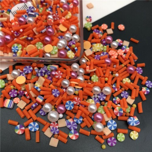 50g Candy Polymer Clay Sprinkle With Pearl For Kids Diy ,Soft Clay For Craft Clay/Nail Art/Scrapbook Decoration, Filler
