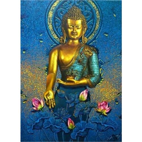 5D DIY Diamond Painting Full Square/Round Buddha Statue Cross stitch Kit Mosaic Rhinestones Diamond Embroidery DFL112