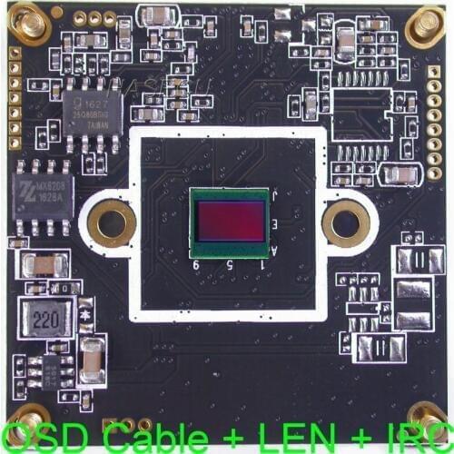AHD 4MP ( 4.0MP 2592 x 1520 ) 1/3" OmniVision OV4689 + NVP2475 CCTV camera module PCB board with OSD cable + 5MP LEN + IRC