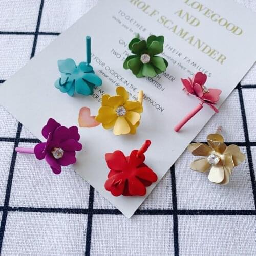 DIY accessories wholesale summer fresh girl heart small flower earrings accessories pendant