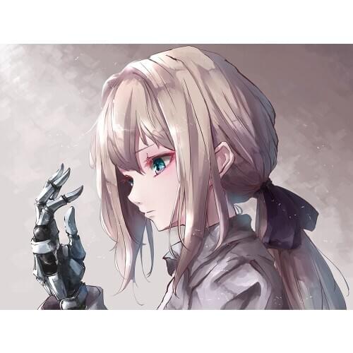 5D Diy Diamond Painting Violet Evergarden Full Round Drill Japanese Anime Role Pictures Embroidery Cross Stitch Wall Art Decor