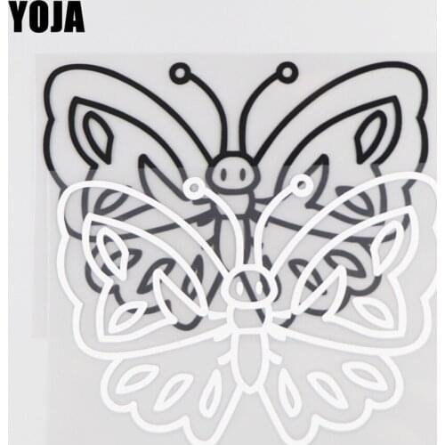 YOJA 14.2×9.9CM Cartoon Moth Vinyl Pattern Animals Car Stickers Decal Black/Silve0r 19C-0158