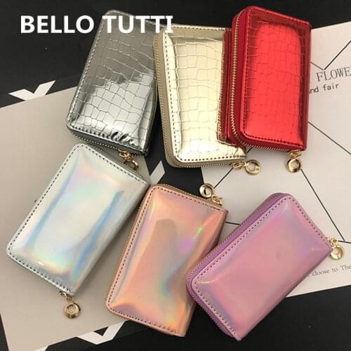 BELLO TUTTI Original Designer Purse PU Leather Women mini Wallets Fashion Cards Holders Slim Coin Pocket Purse Money small Bag