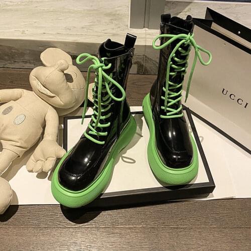 Botas Women Motorcycle Ankle Boots Wedges Female Lace Up Platforms Spring Black Leather Oxford Shoes Woman 2021 Botas Mujer