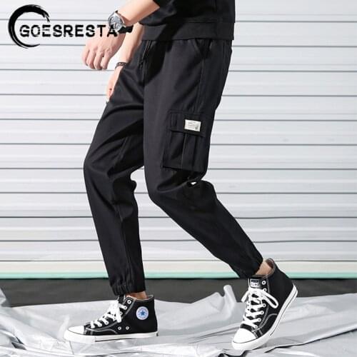 Men Cargo Pants Summer Cotton Hip Hop Black Jogger Casual Harem Trousers Men Harajuku Streetwear Sweatpants Fashion Pants Men