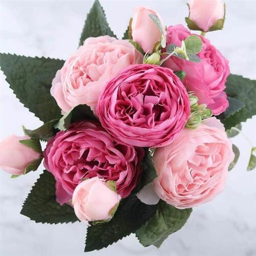 Rose Bouquet fake flower wedding party home decoration simulation flowers a bunch of 5 beautiful