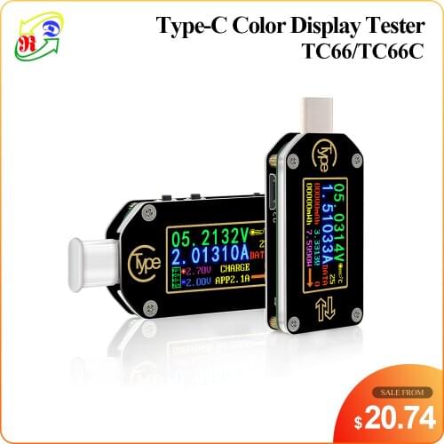RD TC66/TC66C Type-C PD trigger USB-C Voltmeter ammeter voltage 2 way current meter multimeter PD charger battery USB Tester