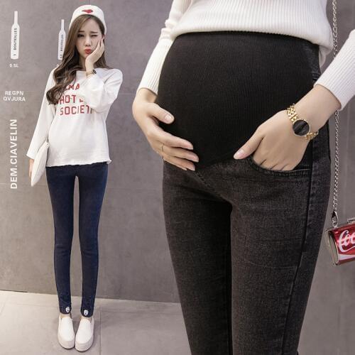 Jeans for Pregnant Women M L XL XXL Maternity Stomach Leggings Pregnancy Mother Clothes Balck Blue Adjustable Denim Pants