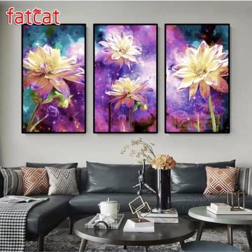 FATCAT Abstract lotus Large Diy Diamond Painting Full square round drill 5d Diamond Embroidery Kits Wall Decoration AE2944