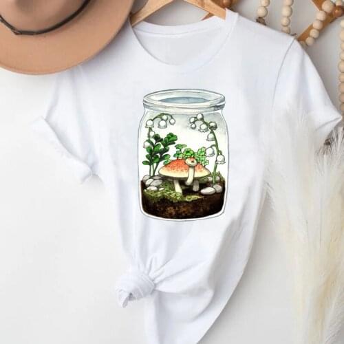 T-shirts Lady Print Female Tee T-Shirt Women Cartoon Plant Cactus Spring Summer 90s Kawaii Fashion Clothes Graphic Tshirt Top