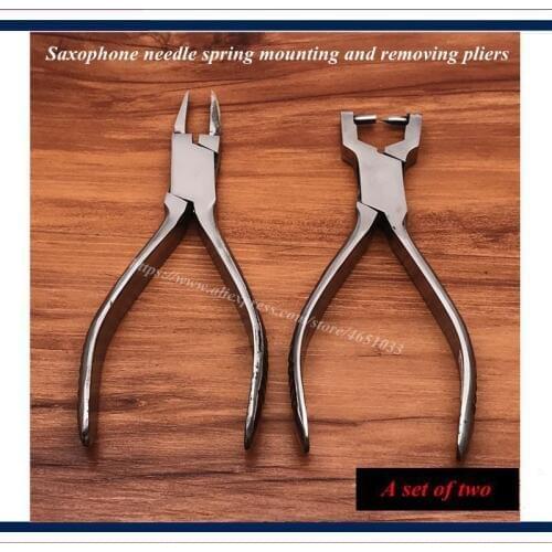 Wind instrument repair tool - Saxophone repair tools - Saxophone needle spring mounting and removing pliers