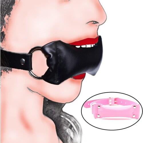 PU Leather Padded Dog Open Mouth Gag Slave Dog Bone Harness Gag Sexual Abuse Bondage Restraint Adult Game Couple Sex Toys