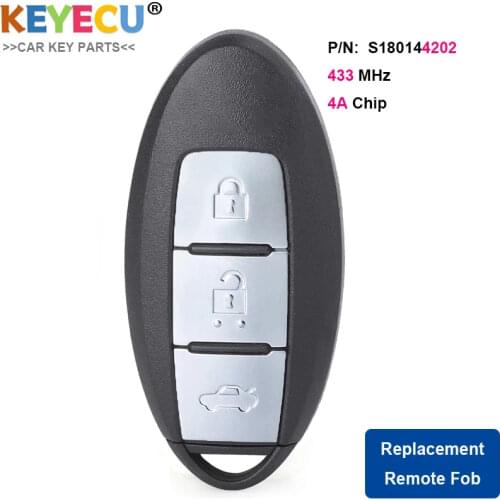 KEYECU New Smart Remote Key Fob 2+1/ 3 Button 433MHZ With 4A Chip for Infiniti Q50L Q50S FCC ID: S180144202