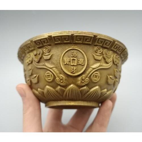 China Collection Brass Cornucopia Wealth Graphics Bowl Metal Crafts Home Decoration