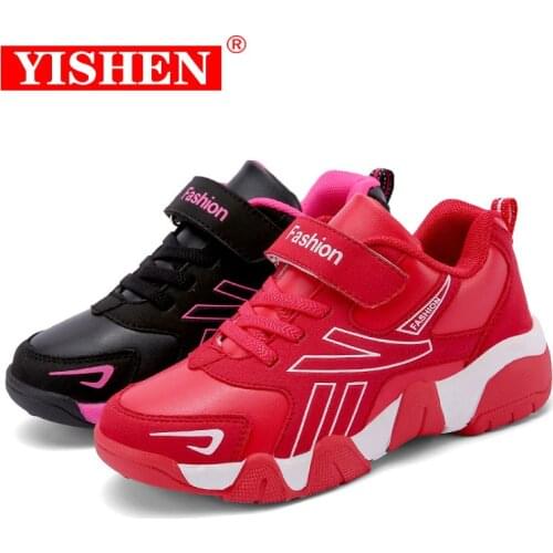 YISHEN Kids Sneakers Autumn Winter Casual Mesh Breathable Girls Sports Shoes Leather Non-slip Children Sneakers Size 28-37