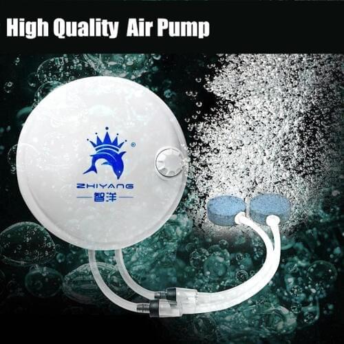 Aquarium Round Air Pump Adjustable Volume Air Compressor Increase Oxygen Airpump Single & Double Outlet 220-240V