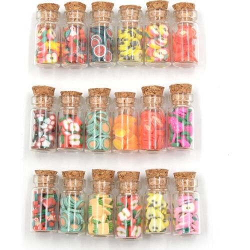 4pcs Miniature Glass Storage Jars with Lids Fruit Slices for 1/12 Dollhouse Kitchen Accessory Random Hot Sell