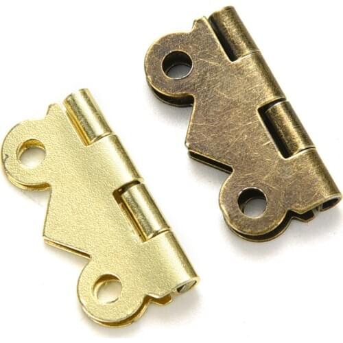 Fashion Design bronze Yellow 10x Mini Butterfly Door Cabinet Drawer Jewellery Box Hinge Furniture 20mm x17mm