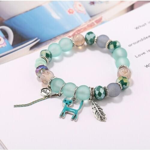 Handcraft Boutique Fashion Multilayer Crystal Stone Beads Strand Bracelets Bangles Pulseras Boho Mujer