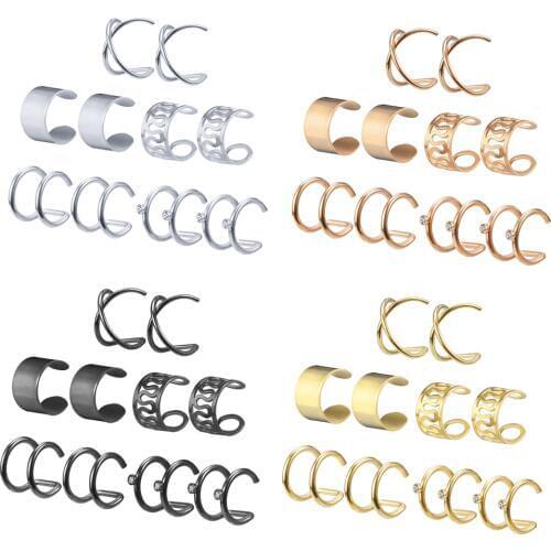 AOEDEJ Punk Rock U Shaped Clip Earrings Non Pierced Earrings for Men Kids Clip Earrings Vintage Gothic Jewelry for Women