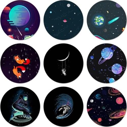 Space fox dark Icons Pins Badge Decoration Brooches Metal Badges For Backpack Decoration