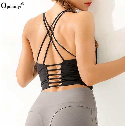 Sports Bra Women Cross Back Training Bras High Impact Support Yoga Bra Padded Sports Underwear Gym Fitness Workout Crop Tank Top