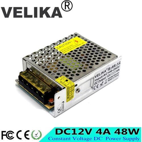 Small Volume Single Output Switching power supply DC12V 4A 48W Driver lighting Transformer for LED Strip Lamp CNC 3D Print CCTV