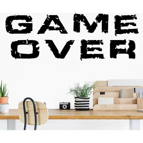 Game Over Wall Decor Decals Gamer Vinyl Wall Stickers for Kids Rooms Playroom Bedroom Home Decoration Wall Art Decor Mural B401