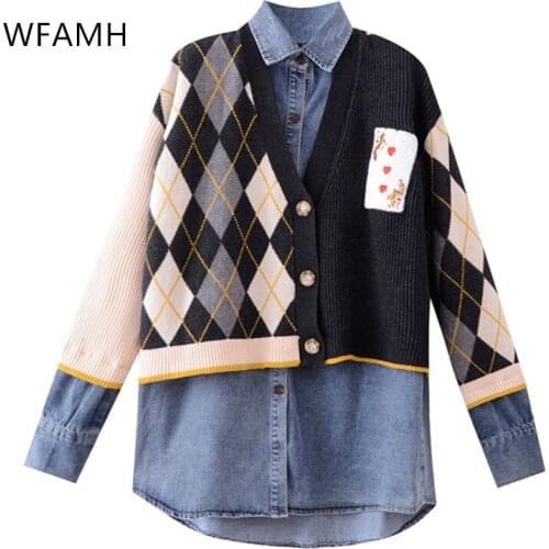 Женские трикотажные рубашки Wfamh China At AliExpress