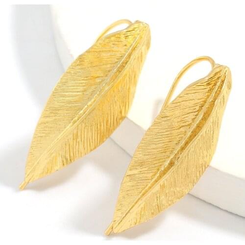 Find Me Simple Alloy Leaf Drop Earrings New Geometric Dangle Earrings For Women Fashion Jewelry Accessories