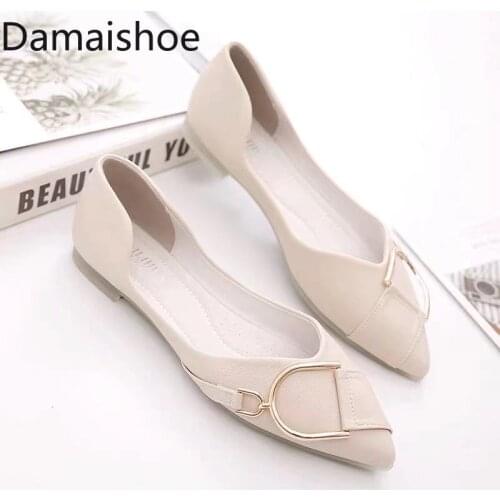 2021 Summer New Fashion Shallow Mouth Pointed-Toe Fairy Style Gentle Shoes Soft Soled Flats Inner Match Match Skirt Pumps Women