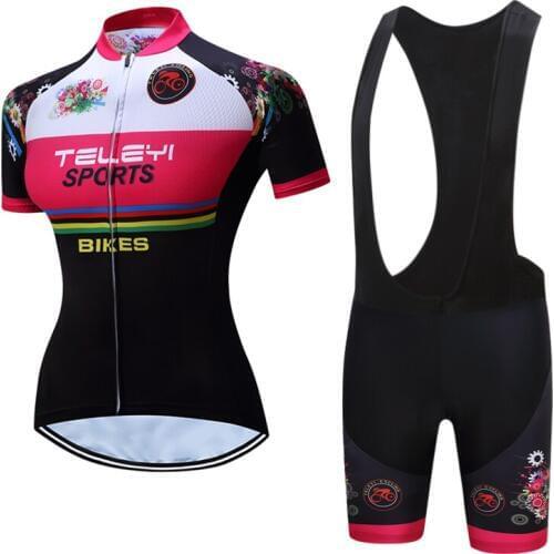 2021 Summer Cycling Jersey Set Women Short Sleeve Road Bike Clothing Bib Short MTB Bicycle Clothes Maillot Wear Kit Sport Outfit