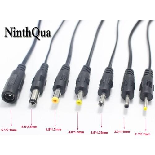 1pcs 5.5*2.1mm to 5.5*2.5 4.8*1.7 4.0*1.7 3.5*1.35 3.5*1.1 2.5*0.7mm DC Power Plug with 15cm Wire DC Power Splitter Adapter