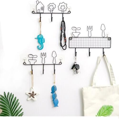1PC Nordic Key Hook Metal Iron Wall Door Mounted Rustic Clothes Coat hat key hanging Decorative Wall Hooks Robe Hanger JL 299
