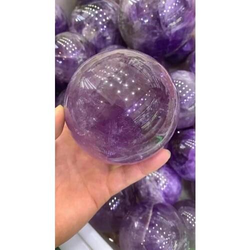 100% Natural Amethyst quartz Crystal Ball Magic Mineral Sphere， natural stone healing crystal reiki for Gem Collection home d