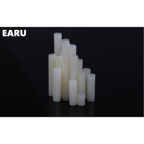 100PCS White Plastic 4.8degree Nylon M5 External HEX Column Standoff Spacer Phillips Screw
