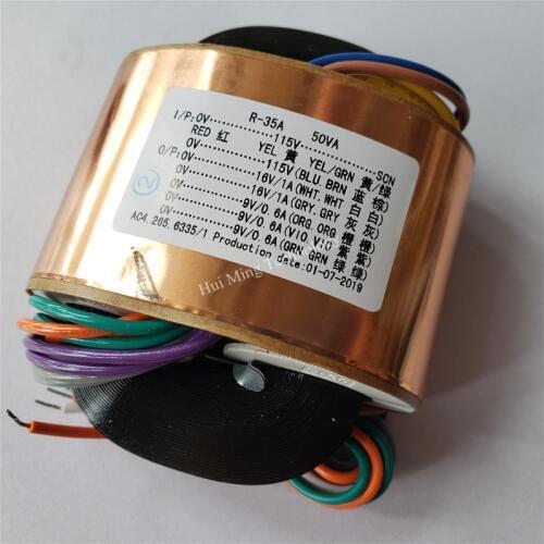 16V 1A 16V 1A 3*9V 0.6A R Core Transformer 50VA transformer 115/115V input DAC tube Headphone pre-amplifier CD player
