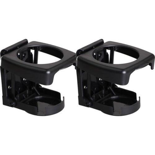 2Pcs Car Folding Drink Bottle Holder Vehicle Cup Mugs Stand Waterproof Black