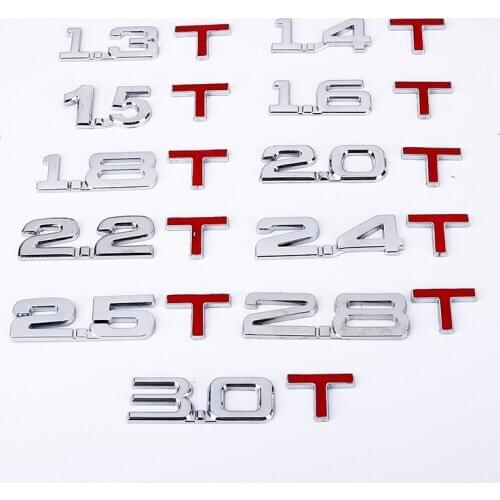 3D Metal Sticker 1.3 1.4 1.5 1.6 1.8 2.0 2.5 2.8 3.0 T Car Trunk Emblem Badge For Ford Focus 2 3 Fiesta Ranger Fusion Mondeo Mk2